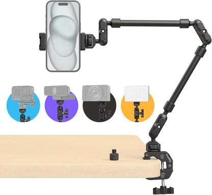 22" Magic Arm Clamp, Overhead Phone Mount Holder Stand, Camera Arm
