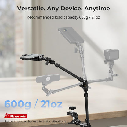 22" Magic Arm Clamp, Overhead Phone Mount Holder Stand, Camera Arm