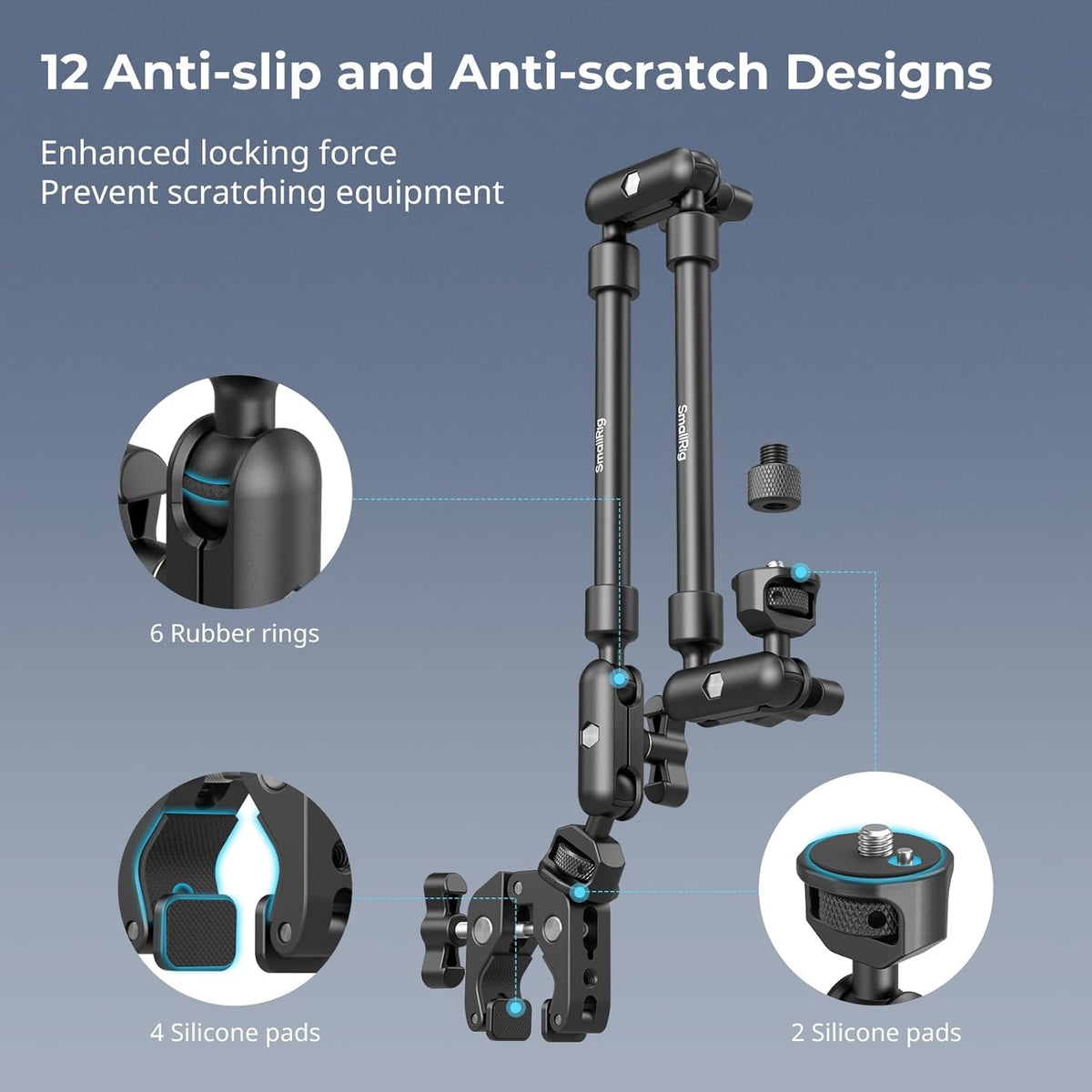 22" Magic Arm Clamp, Overhead Phone Mount Holder Stand, Camera Arm