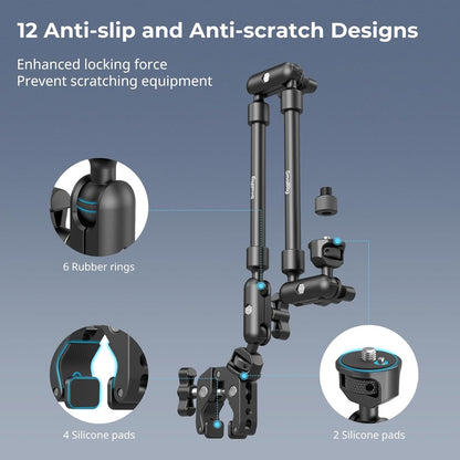 22" Magic Arm Clamp, Overhead Phone Mount Holder Stand, Camera Arm