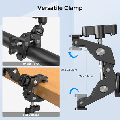 22" Magic Arm Clamp, Overhead Phone Mount Holder Stand, Camera Arm