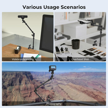 22" Magic Arm Clamp, Overhead Phone Mount Holder Stand, Camera Arm
