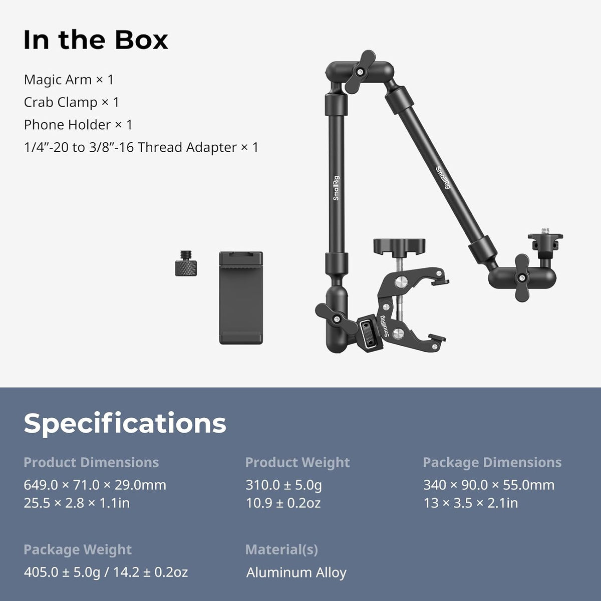 22" Magic Arm Clamp, Overhead Phone Mount Holder Stand, Camera Arm