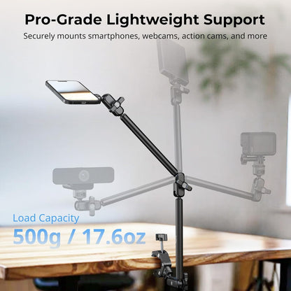 22" Magic Arm Clamp, Overhead Phone Mount Holder Stand, Camera Arm