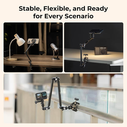 22" Magic Arm Clamp, Overhead Phone Mount Holder Stand, Camera Arm