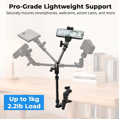 22" Magic Arm Clamp, Overhead Phone Mount Holder Stand, Camera Arm