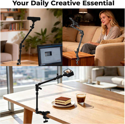 22" Magic Arm Clamp, Overhead Phone Mount Holder Stand, Camera Arm