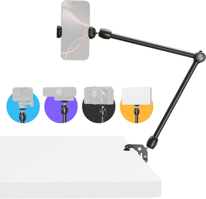 22" Magic Arm Clamp, Overhead Phone Mount Holder Stand, Camera Arm