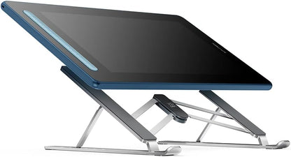 Drawing Tablet Stand for Desk,Silver Portable Holder for Graphics Tablet&Pen Display, Aluminum Computer Riser Compatible with 10 to 15.6 Inch Laptops and Drawing Tablets,Portable and Adjustable