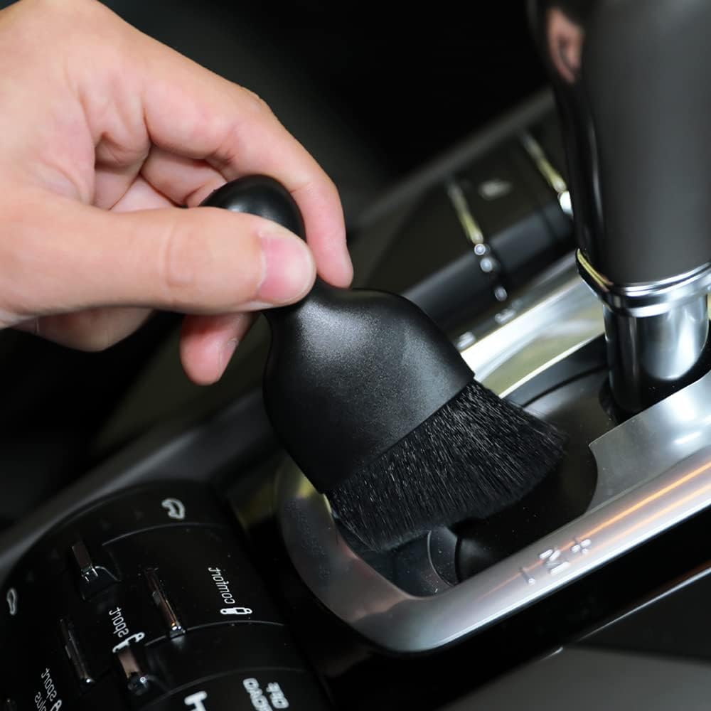 Car Interior Detailing Brush,Soft Bristle Cleaning Brush Car Detailing Brush Dusting Brush,Car Interior Cleaning Tool,Auto Detail Brush Car Dash Duster Brush (Black)