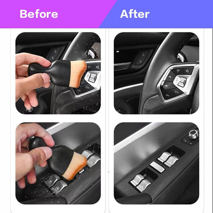 Car Interior Detailing Brush,Soft Bristle Cleaning Brush Car Detailing Brush Dusting Brush,Car Interior Cleaning Tool,Auto Detail Brush Car Dash Duster Brush (Black)