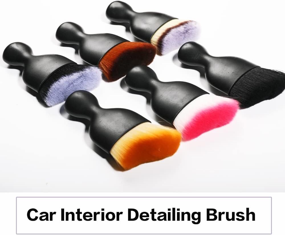Car Interior Detailing Brush,Soft Bristle Cleaning Brush Car Detailing Brush Dusting Brush,Car Interior Cleaning Tool,Auto Detail Brush Car Dash Duster Brush (Black)