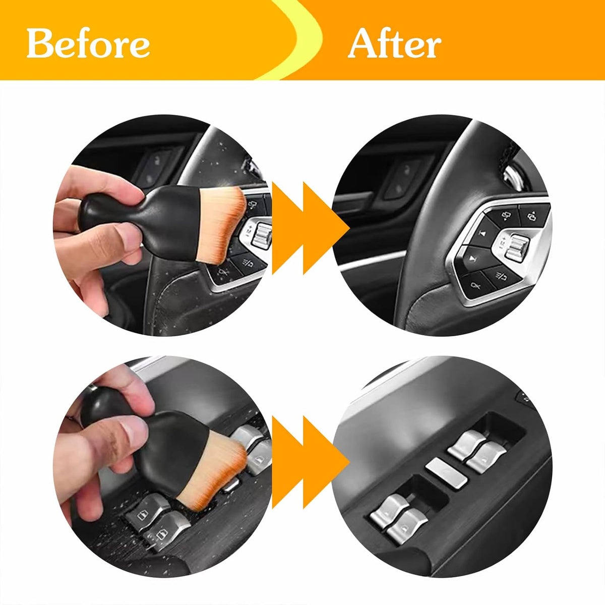 Car Interior Detailing Brush,Soft Bristle Cleaning Brush Car Detailing Brush Dusting Brush,Car Interior Cleaning Tool,Auto Detail Brush Car Dash Duster Brush (Black)