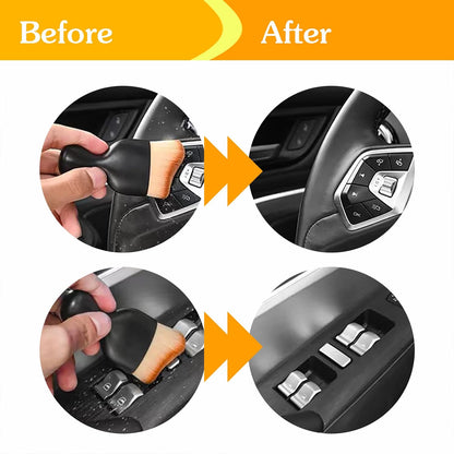 Car Interior Detailing Brush,Soft Bristle Cleaning Brush Car Detailing Brush Dusting Brush,Car Interior Cleaning Tool,Auto Detail Brush Car Dash Duster Brush (Black)