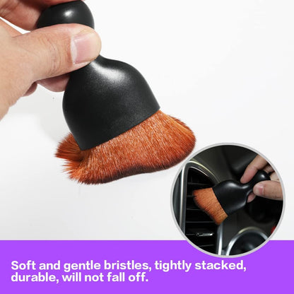 Car Interior Detailing Brush,Soft Bristle Cleaning Brush Car Detailing Brush Dusting Brush,Car Interior Cleaning Tool,Auto Detail Brush Car Dash Duster Brush (Black)
