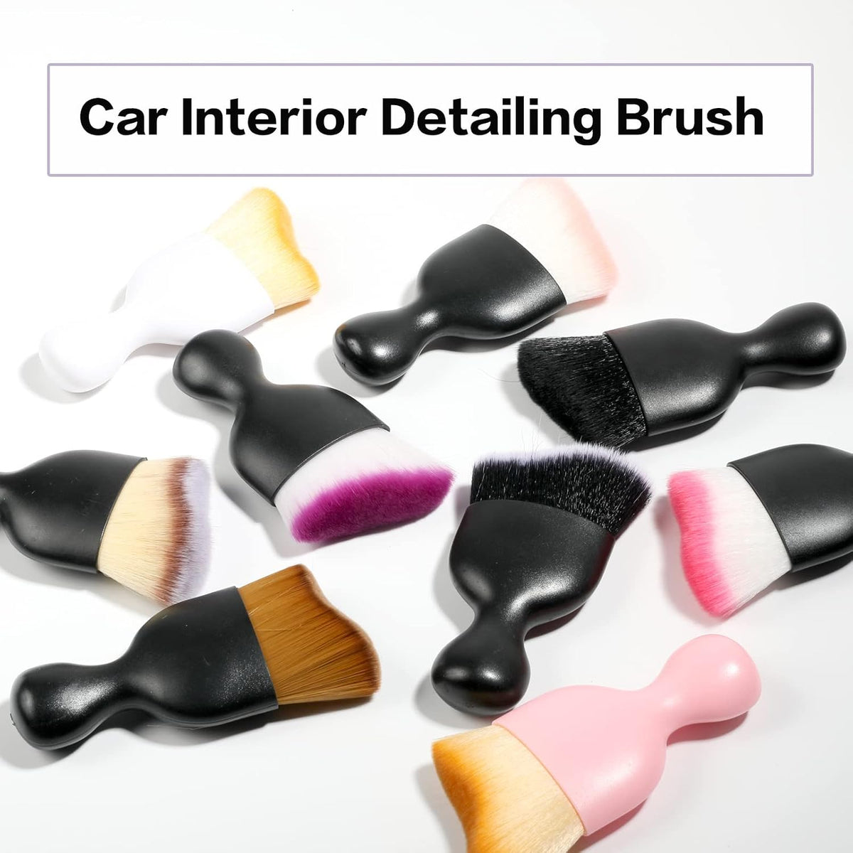 Car Interior Detailing Brush,Soft Bristle Cleaning Brush Car Detailing Brush Dusting Brush,Car Interior Cleaning Tool,Auto Detail Brush Car Dash Duster Brush (Black)