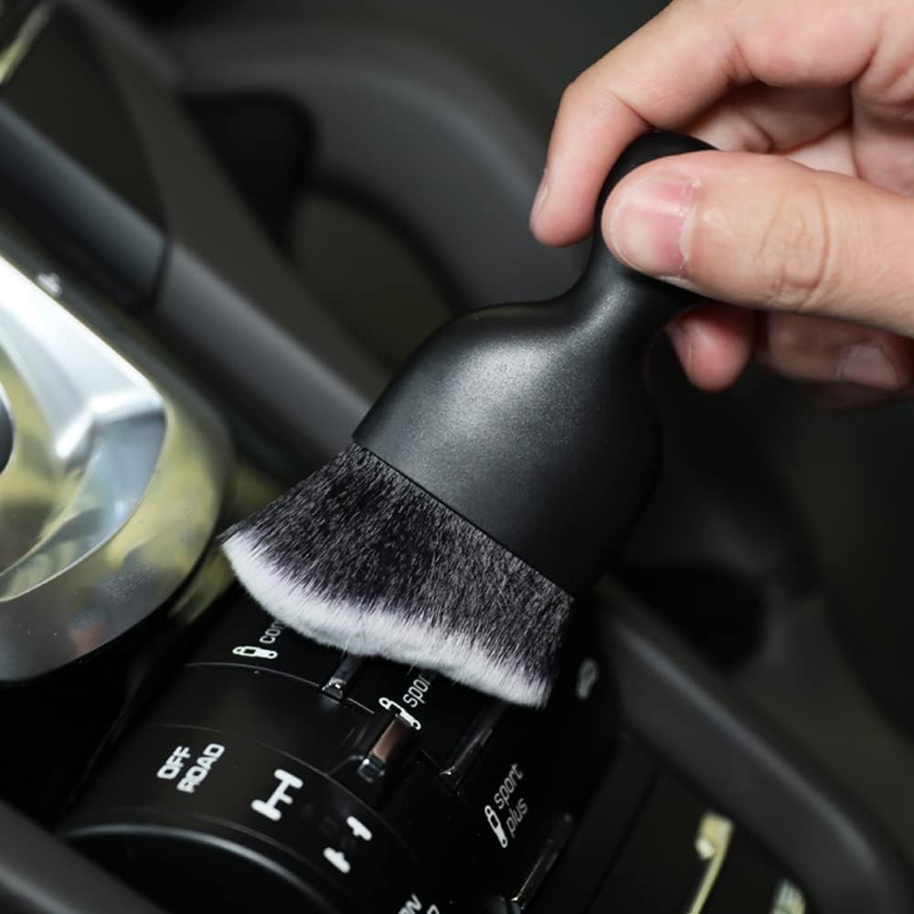 Car Interior Detailing Brush,Soft Bristle Cleaning Brush Car Detailing Brush Dusting Brush,Car Interior Cleaning Tool,Auto Detail Brush Car Dash Duster Brush (Black)