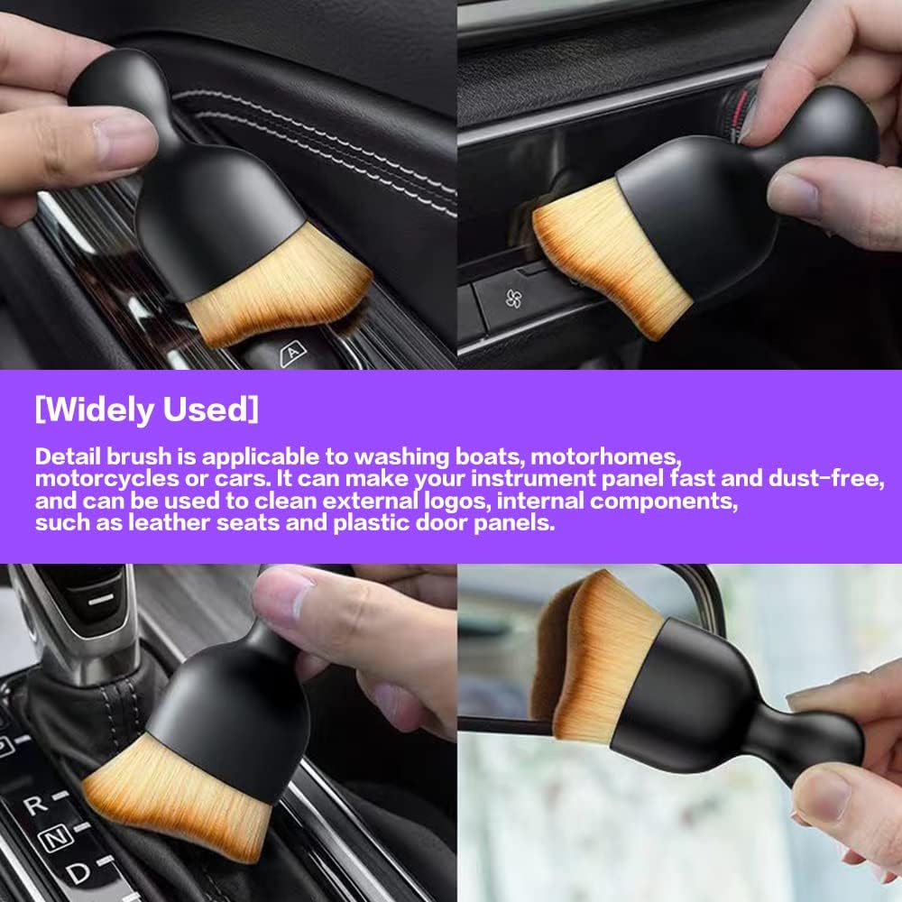 Car Interior Detailing Brush,Soft Bristle Cleaning Brush Car Detailing Brush Dusting Brush,Car Interior Cleaning Tool,Auto Detail Brush Car Dash Duster Brush (Black)