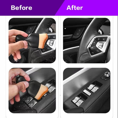 Car Interior Detailing Brush,Soft Bristle Cleaning Brush Car Detailing Brush Dusting Brush,Car Interior Cleaning Tool,Auto Detail Brush Car Dash Duster Brush (Black)