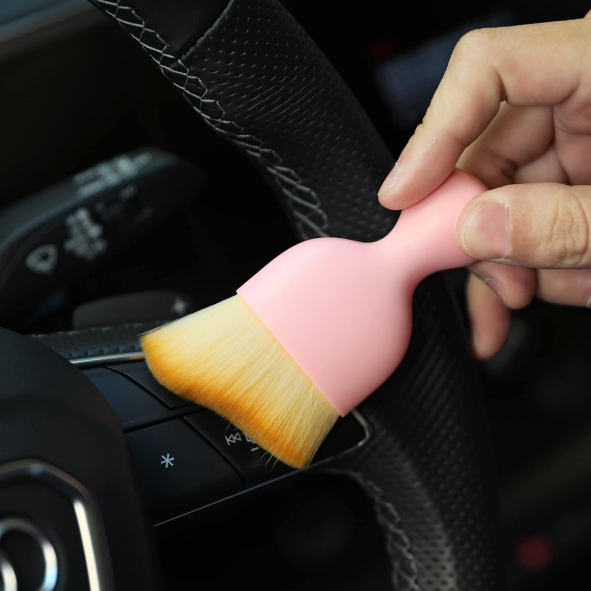 Car Interior Detailing Brush,Soft Bristle Cleaning Brush Car Detailing Brush Dusting Brush,Car Interior Cleaning Tool,Auto Detail Brush Car Dash Duster Brush (Black)