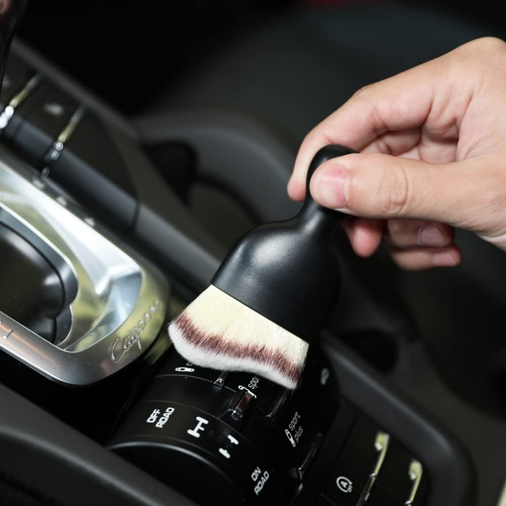 Car Interior Detailing Brush,Soft Bristle Cleaning Brush Car Detailing Brush Dusting Brush,Car Interior Cleaning Tool,Auto Detail Brush Car Dash Duster Brush (Black)