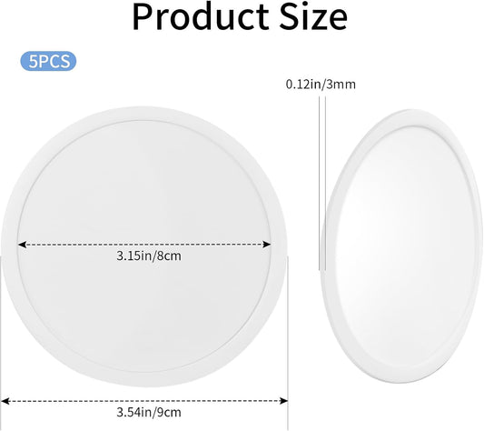 5-Pack White Silicone Coasters, Non-Slip Drink Coasters for Dining Table