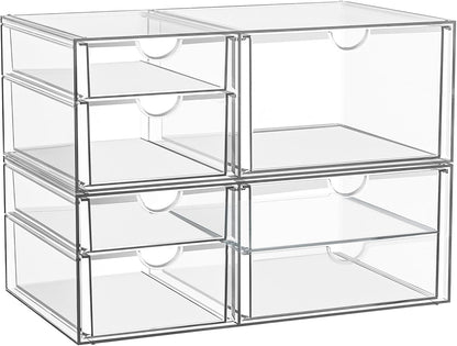 Acrylic Makeup Organizer with 19 Drawers,Storage Drawer Organizer