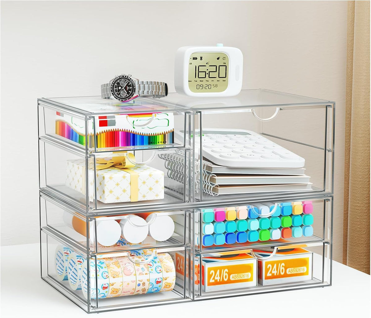 Acrylic Makeup Organizer with 19 Drawers,Storage Drawer Organizer