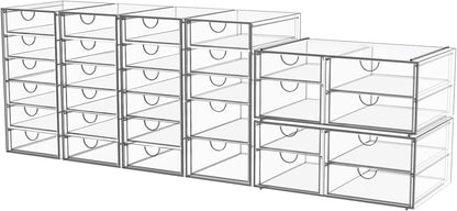 Acrylic Makeup Organizer with 19 Drawers,Storage Drawer Organizer