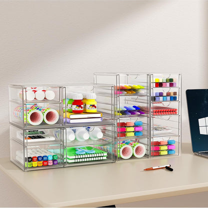 Acrylic Makeup Organizer with 19 Drawers,Storage Drawer Organizer