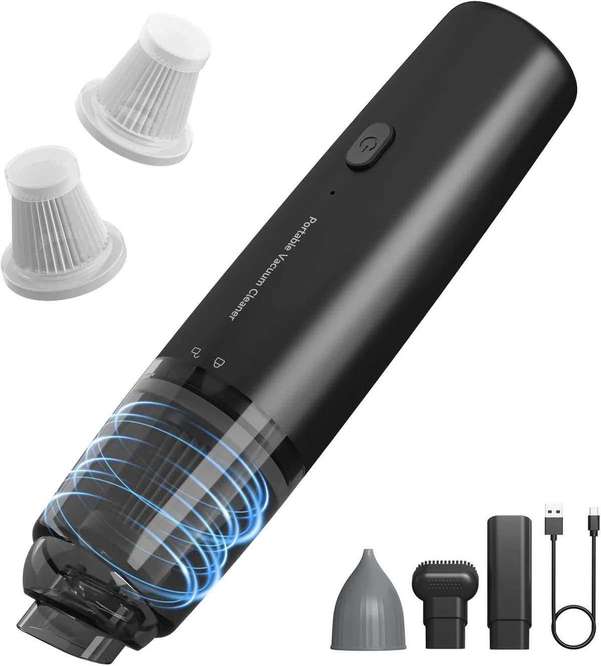 Handheld Vacuum Cordless, Car Vacuum Portable with 2 Suction Modes, Blow & Suction 2-in-1, Mini Vacuum Cleaner Rechargeable for Car, Home, Pet Hair, Office, Desk, Keyboards (White)