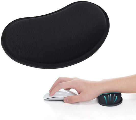 MXCOIRTP Wrist Rest for Mouse, Ergonomic Memory Foam Wrist Cushion Support Pad, Mouse Wrist Pad with Non-Slip Base for Typing Pain Relief, Office, , Gaming, Computer, Black