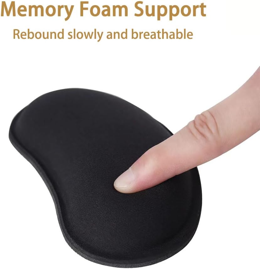 MXCOIRTP Wrist Rest for Mouse, Ergonomic Memory Foam Wrist Cushion Support Pad, Mouse Wrist Pad with Non-Slip Base for Typing Pain Relief, Office, , Gaming, Computer, Black