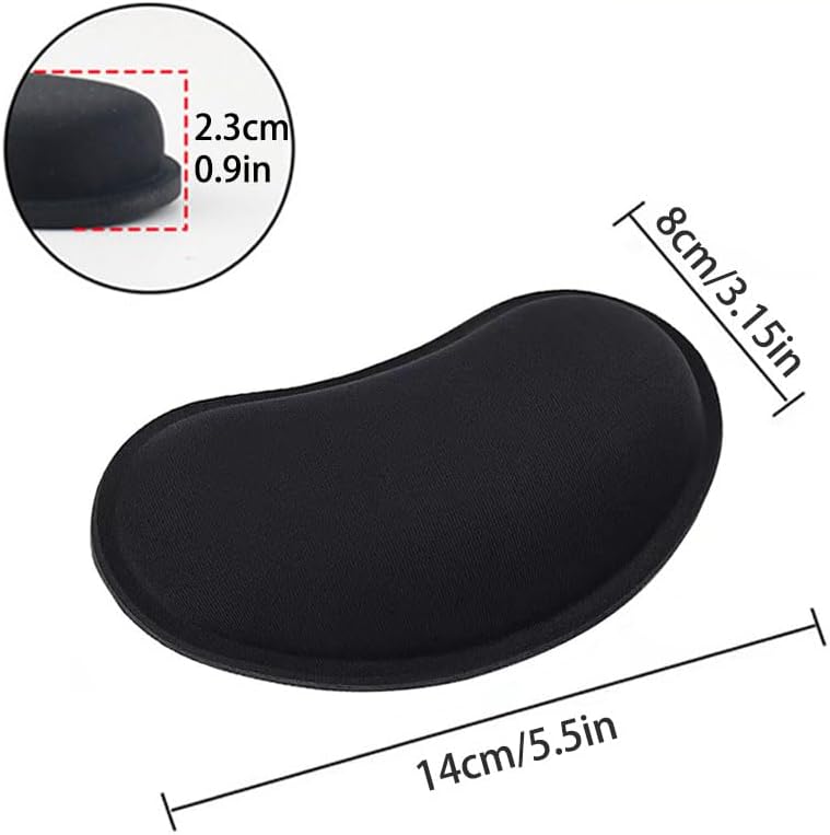 MXCOIRTP Wrist Rest for Mouse, Ergonomic Memory Foam Wrist Cushion Support Pad, Mouse Wrist Pad with Non-Slip Base for Typing Pain Relief, Office, , Gaming, Computer, Black