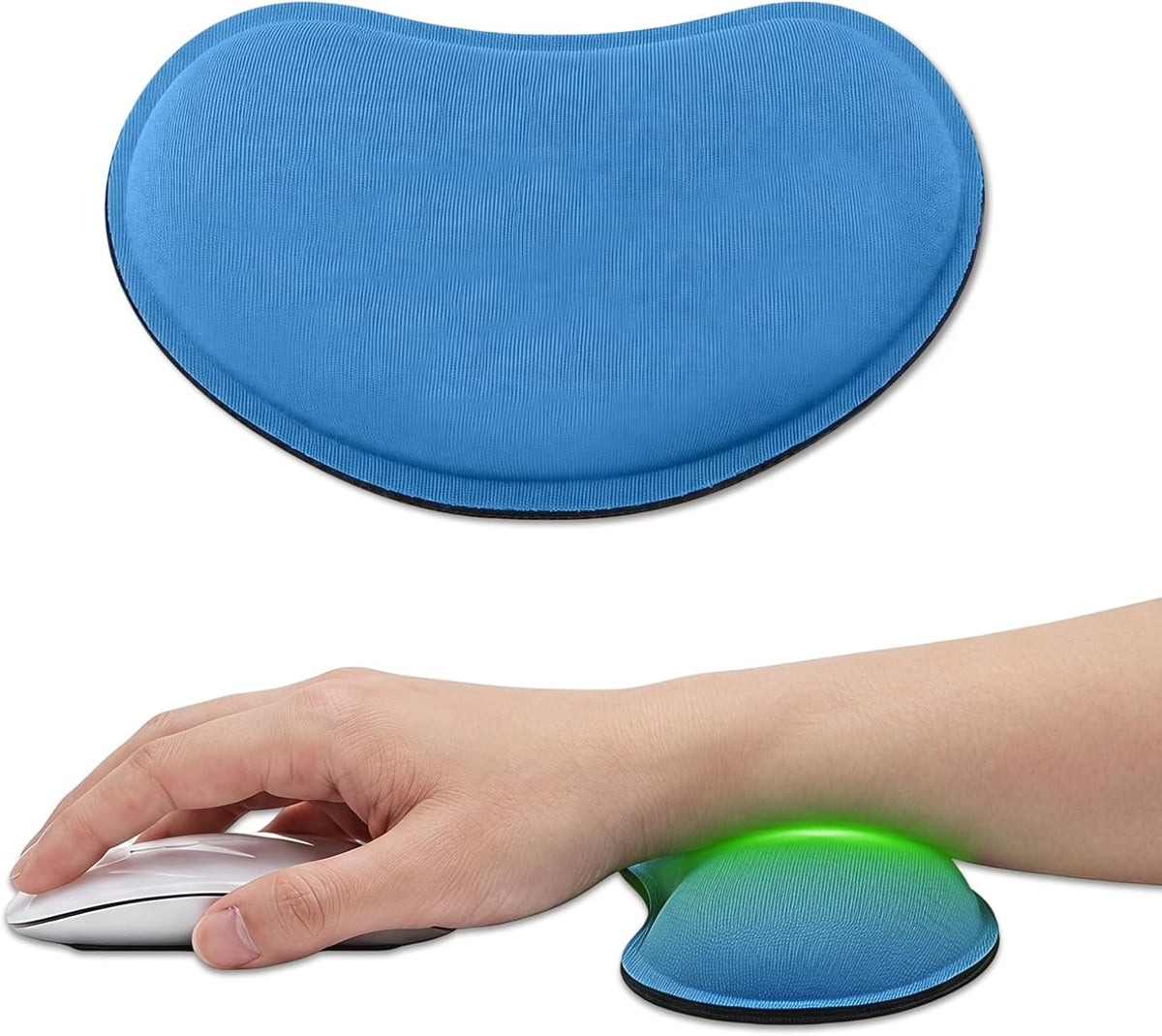 MXCOIRTP Wrist Rest for Mouse, Ergonomic Memory Foam Wrist Cushion Support Pad, Mouse Wrist Pad with Non-Slip Base for Typing Pain Relief, Office, , Gaming, Computer, Black