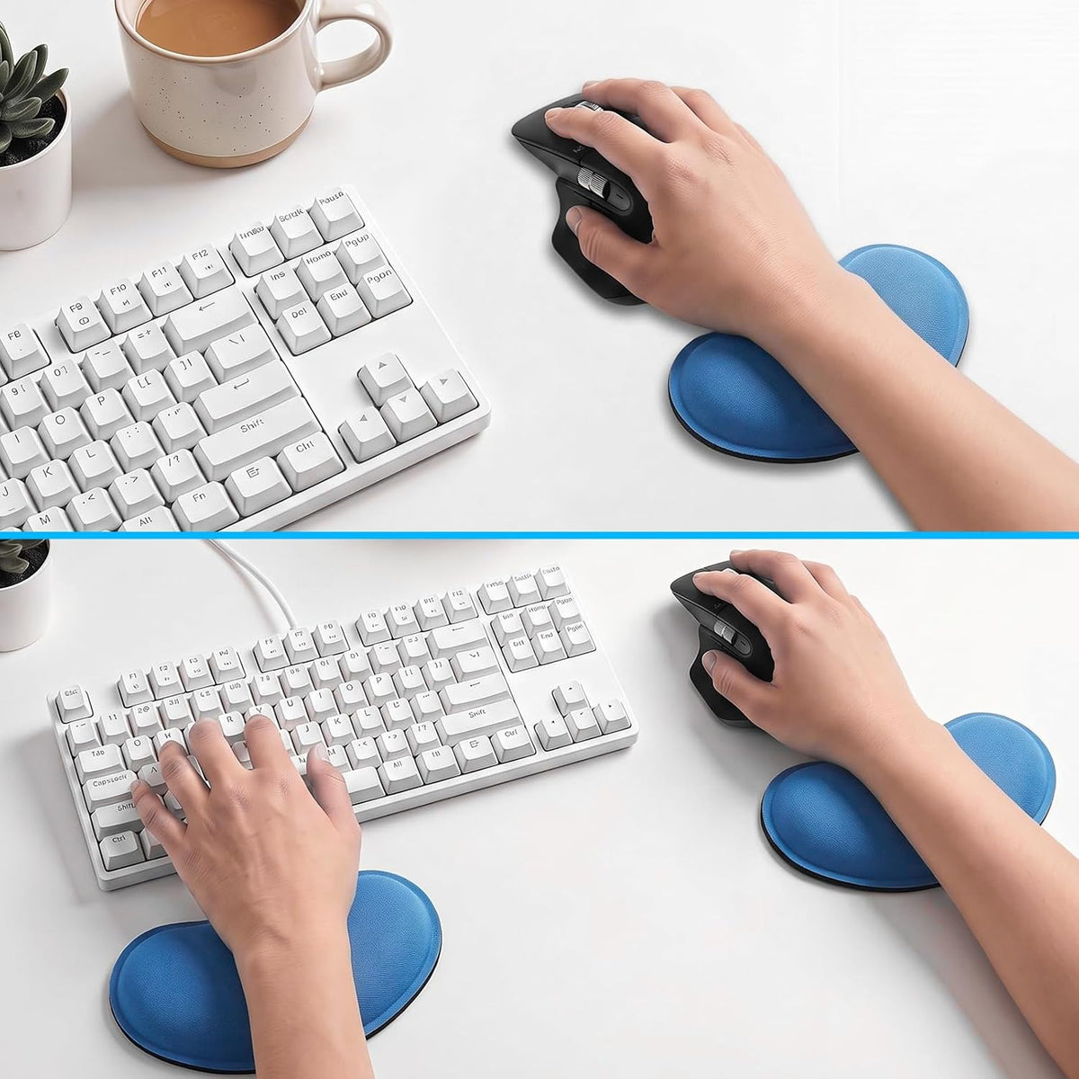 MXCOIRTP Wrist Rest for Mouse, Ergonomic Memory Foam Wrist Cushion Support Pad, Mouse Wrist Pad with Non-Slip Base for Typing Pain Relief, Office, , Gaming, Computer, Black
