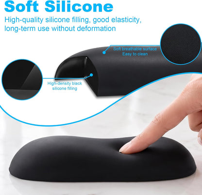 MXCOIRTP Wrist Rest for Mouse, Ergonomic Memory Foam Wrist Cushion Support Pad, Mouse Wrist Pad with Non-Slip Base for Typing Pain Relief, Office, , Gaming, Computer, Black