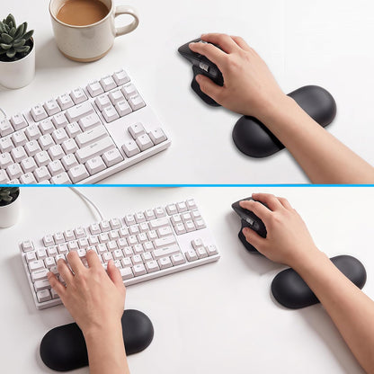 MXCOIRTP Wrist Rest for Mouse, Ergonomic Memory Foam Wrist Cushion Support Pad, Mouse Wrist Pad with Non-Slip Base for Typing Pain Relief, Office, , Gaming, Computer, Black