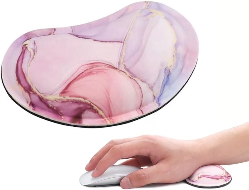 MXCOIRTP Wrist Rest for Mouse, Ergonomic Memory Foam Wrist Cushion Support Pad, Mouse Wrist Pad with Non-Slip Base for Typing Pain Relief, Office, , Gaming, Computer, Black