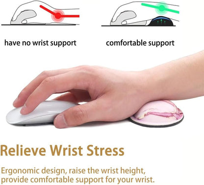 MXCOIRTP Wrist Rest for Mouse, Ergonomic Memory Foam Wrist Cushion Support Pad, Mouse Wrist Pad with Non-Slip Base for Typing Pain Relief, Office, , Gaming, Computer, Black