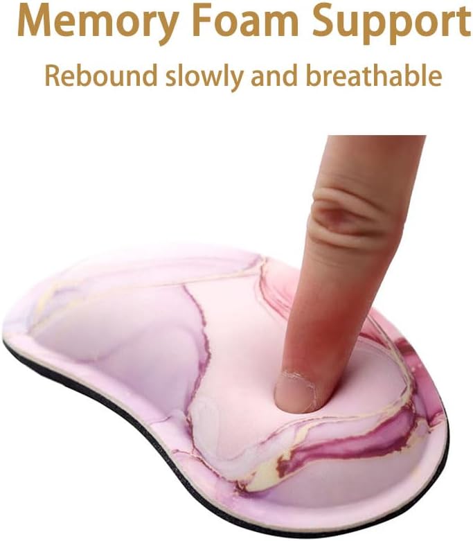 MXCOIRTP Wrist Rest for Mouse, Ergonomic Memory Foam Wrist Cushion Support Pad, Mouse Wrist Pad with Non-Slip Base for Typing Pain Relief, Office, , Gaming, Computer, Black