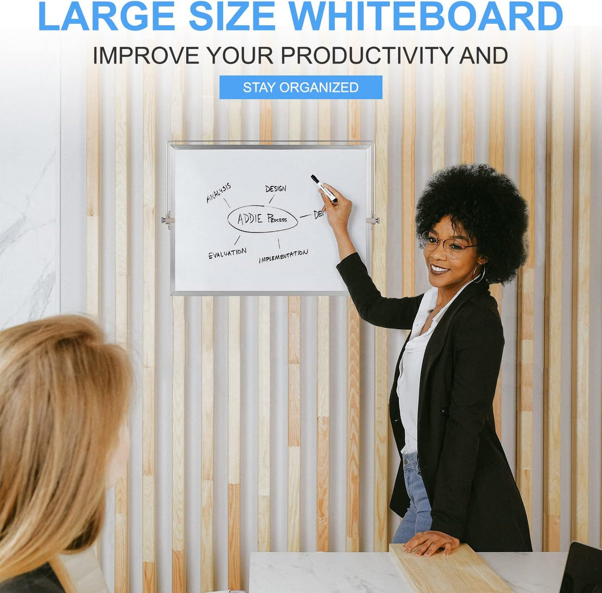 Dry Erase White Board, Magnetic Desktop Whiteboard 16 x 12inch with Stand, 10 Markers, 4 Magnets and 1 Eraser, Portable Double-Sided White Board for Kids Drawing, Office, Home, School