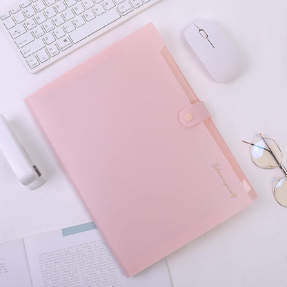 Expanding File Folder, Accordion File Organizer with 8 Pockets, Expandable Document Paper Receipt Holder for School Office Hospital, Letter/A4 Size Pink