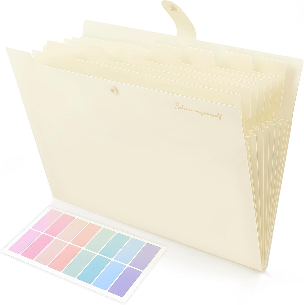 Expanding File Folder, Accordion File Organizer with 8 Pockets, Expandable Document Paper Receipt Holder for School Office Hospital, Letter/A4 Size Pink