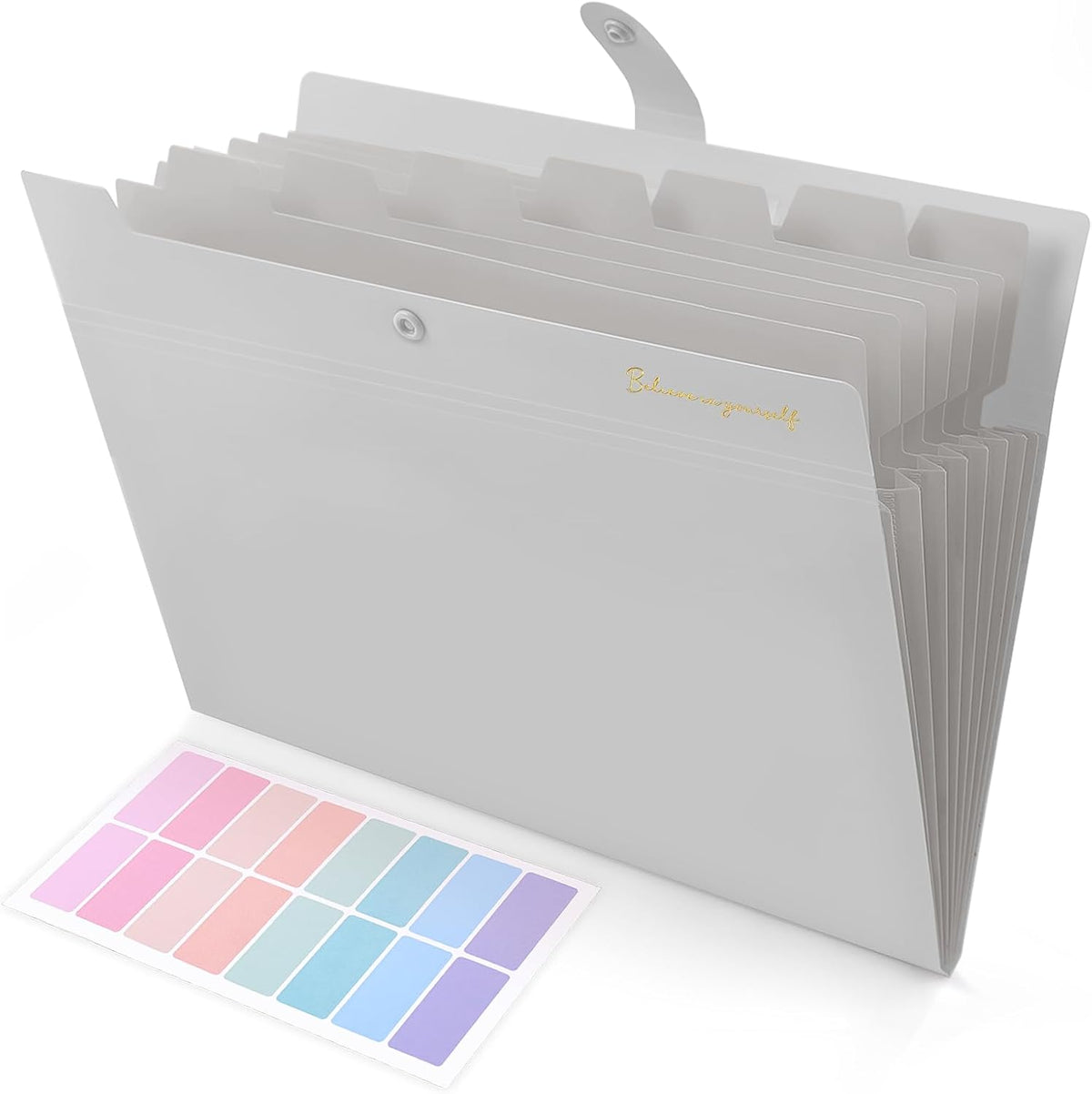 Expanding File Folder, Accordion File Organizer with 8 Pockets, Expandable Document Paper Receipt Holder for School Office Hospital, Letter/A4 Size Pink