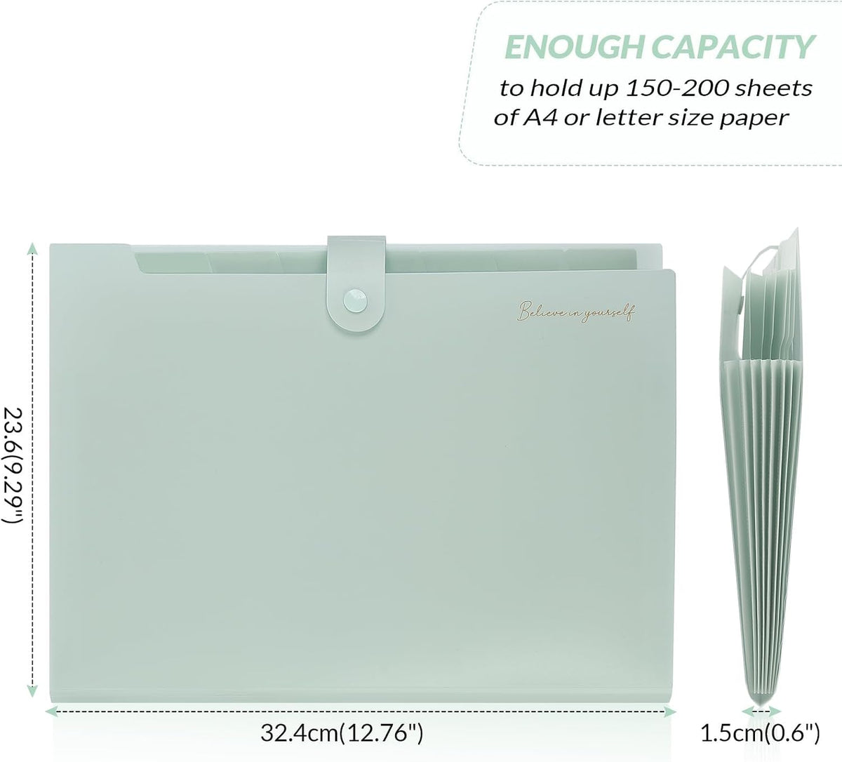 Expanding File Folder, Accordion File Organizer with 8 Pockets, Expandable Document Paper Receipt Holder for School Office Hospital, Letter/A4 Size Pink