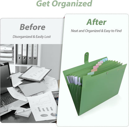 Expanding File Folder, Accordion File Organizer with 8 Pockets, Expandable Document Paper Receipt Holder for School Office Hospital, Letter/A4 Size Pink