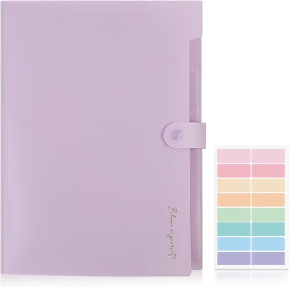 Expanding File Folder, Accordion File Organizer with 8 Pockets, Expandable Document Paper Receipt Holder for School Office Hospital, Letter/A4 Size Pink