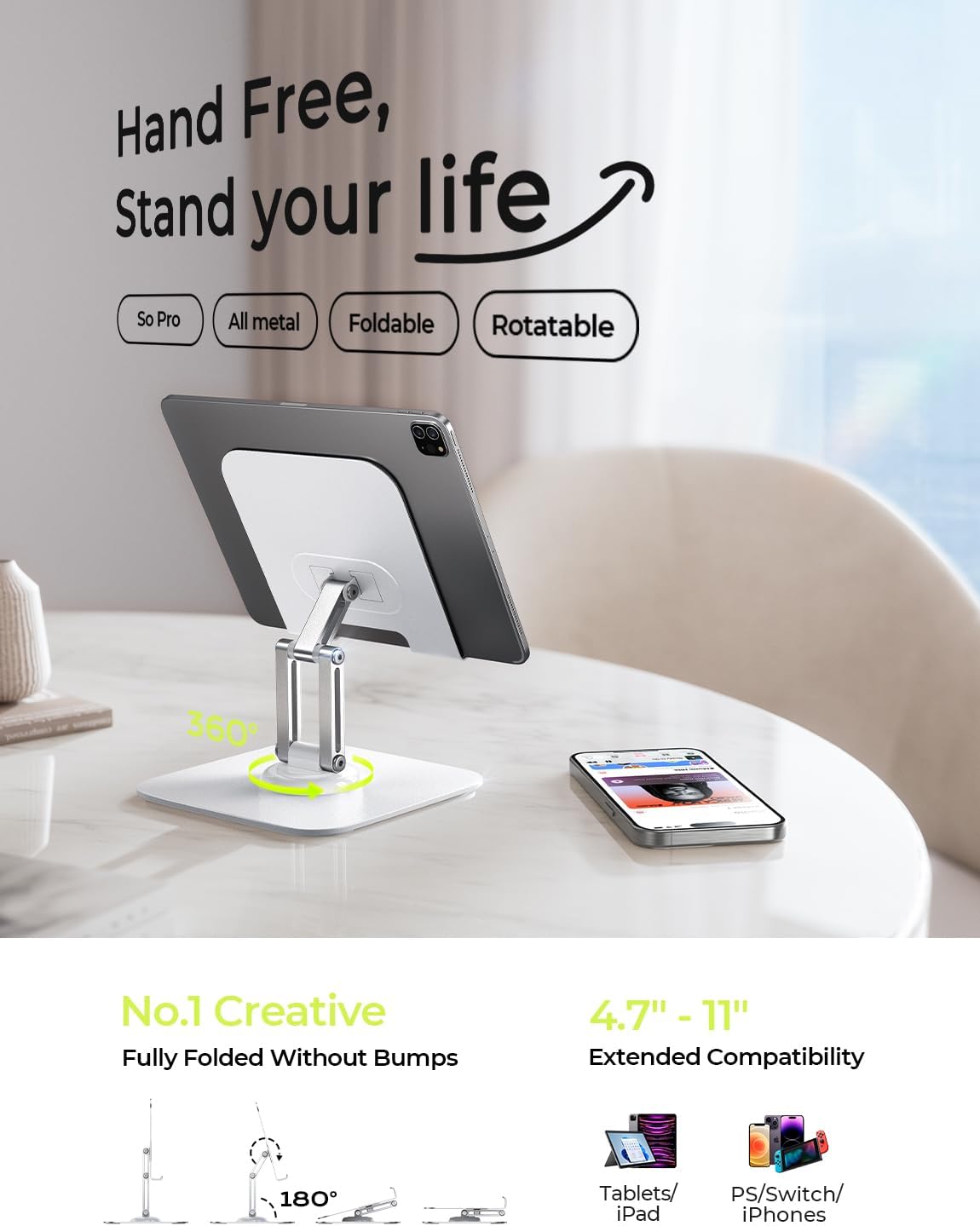 for iPad Stand Holder, Aluminum Tablet Stand Holder for iPad