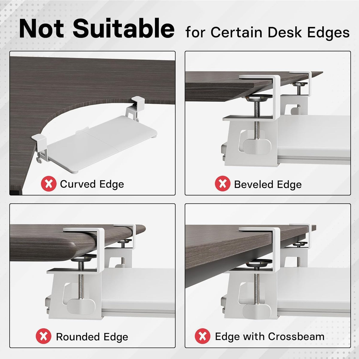 Under Desk Keyboard Tray, Pull-Out Keyboard & Mouse Platform